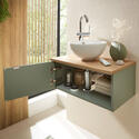 pelipal 6040 610mm vanity unit with worktop, countertop basin & left-hand door