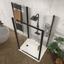 odessa black 1200 sliding 3 sided shower enclosure