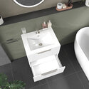 sonix white 600 wall vanity unit fluted