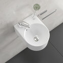 ellipse 300mm wall hung small d shape basin one taphole