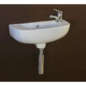 white ceramic basin with chrome mono basin tap 