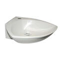Ceramic corner white basin with one tap hole and no overflow 