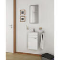 White Wall Hung Bathroom Mirror Cabinet with Glass Shelves  