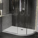 Room Scene showing right hand offset quadrant stone resin anti-slip shower tray
