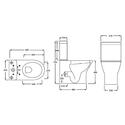 Dimensions for Patello Toilet with Thin Seat