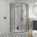 quadrant shower cubicle with chrome frame
