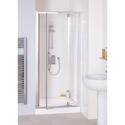 Quality Lakes Reduced Height 900x1750 Semi Framed Bi Fold  Shower Door Silver Designer
