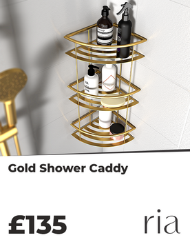 BC Gold Corner Shower Caddy: 3-tier