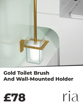BC Gold Toilet Brush And Wall-Mounted Holder