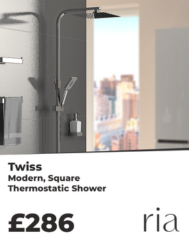 Twiss Modern Square Thermostatic Shower