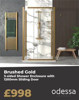 Brushed Gold 3 sided shower enclosure