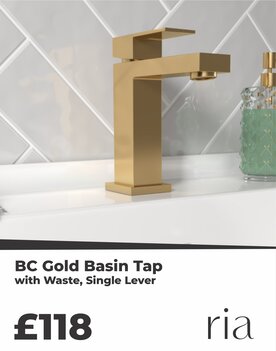 BC Gold Basin Tap with Waste, Single Lever