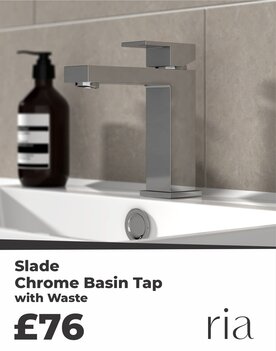 Slade Chrome Basin Tap with Waste
