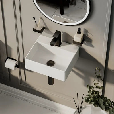 Compact wall hung cloakroom basin