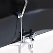 Concept bath shower mixer tap with handset and hose in chrome, dual-function bath filler and shower control