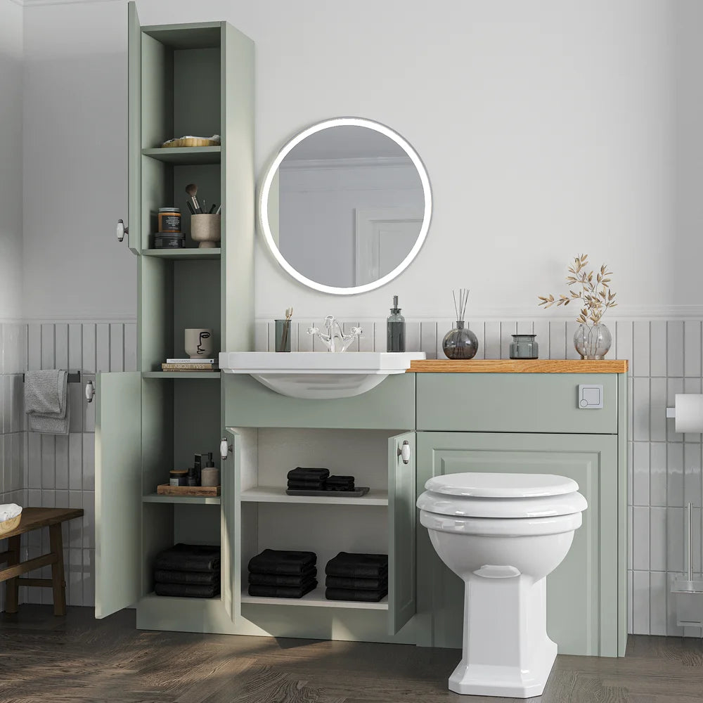 Oliver Traditional Sage Green Fitted Furniture Combination with Tall Boy Storage
