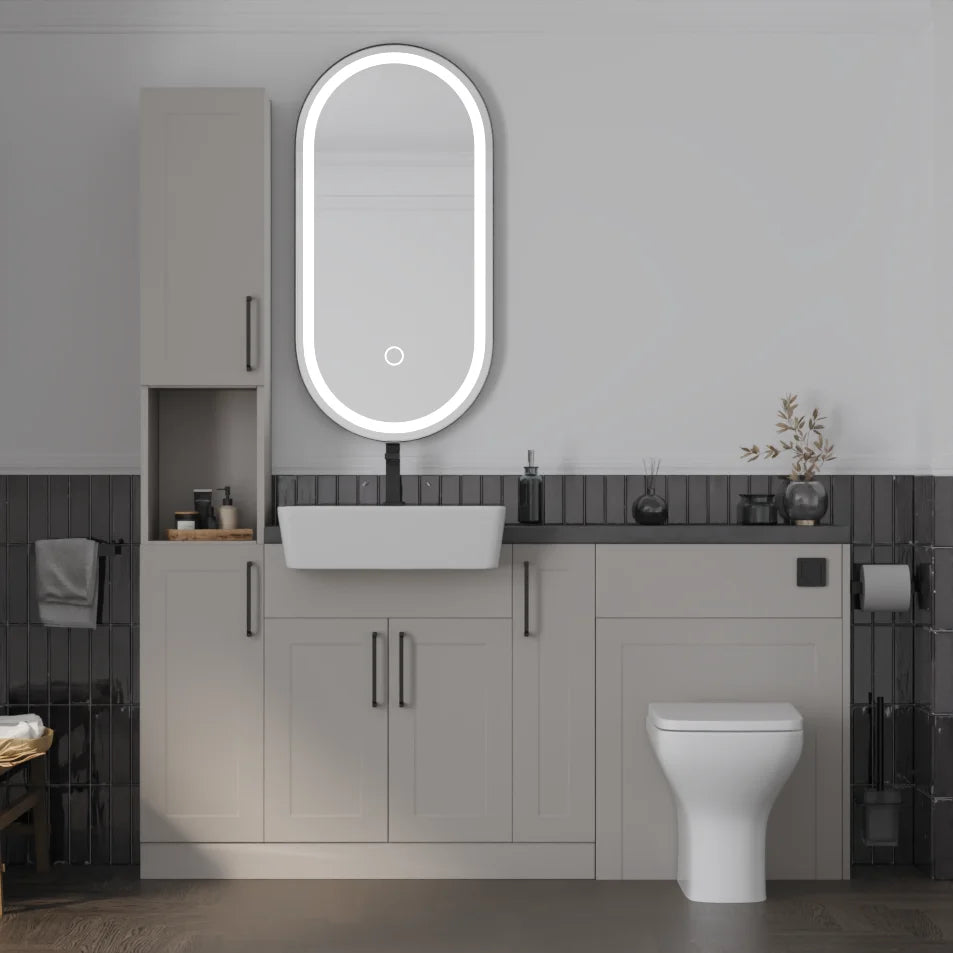 Oliver 1700 Cashmere Shaker Fitted Furniture Combination with Tall Boy