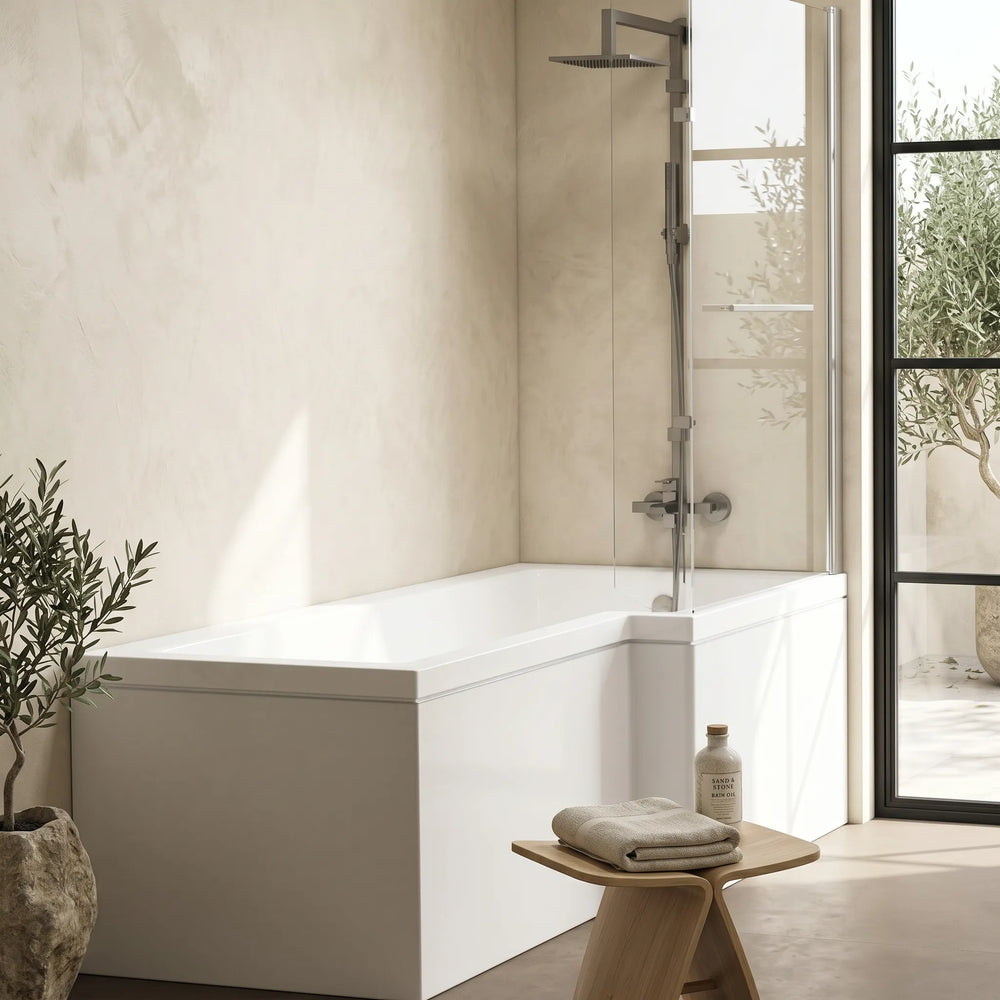 1500mm L Shaped Shower Bath
