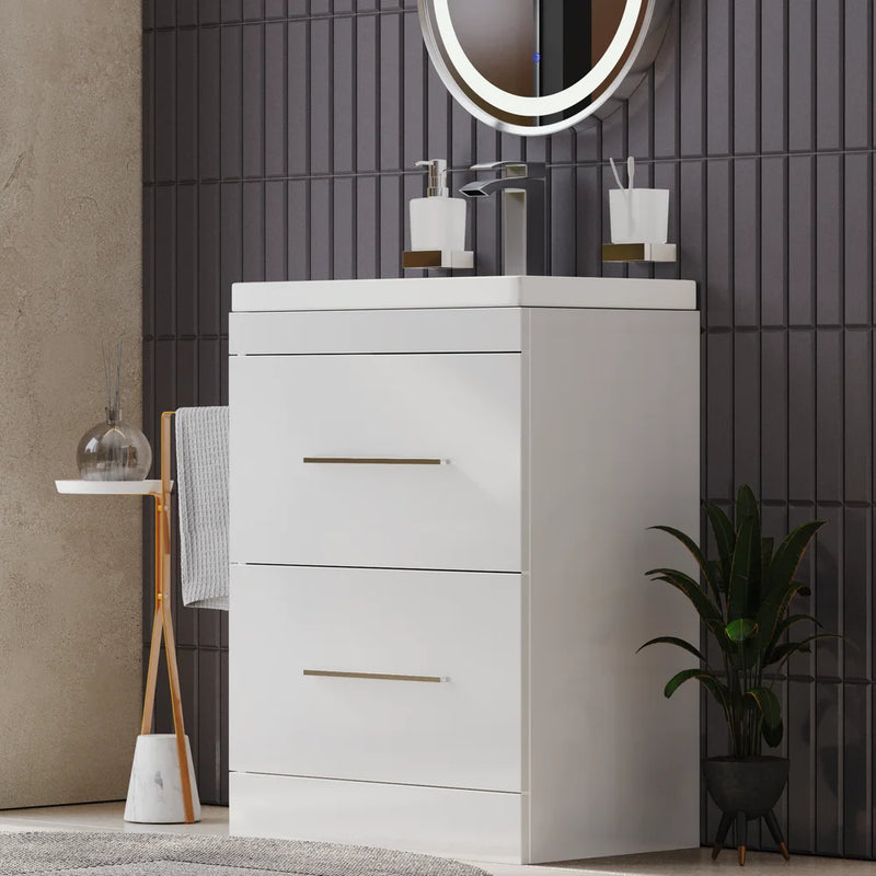 Form 600mm Freestanding White Gloss Vanity Unit
