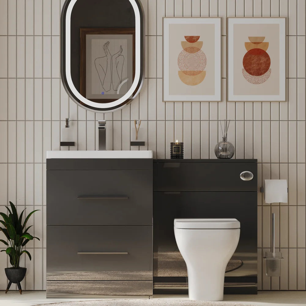 Form 1200mm Freestanding Bathroom Vanity Grey Furniture Suite with Tap & Waste