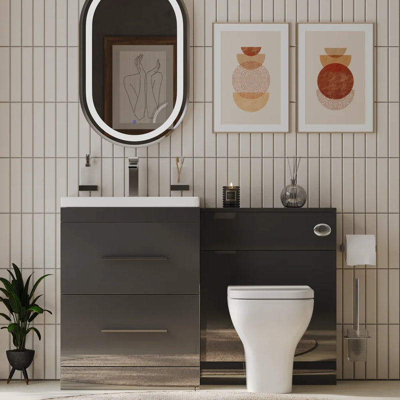 Form 1200mm Freestanding Bathroom Vanity Grey Furniture Suite with Tap & Waste