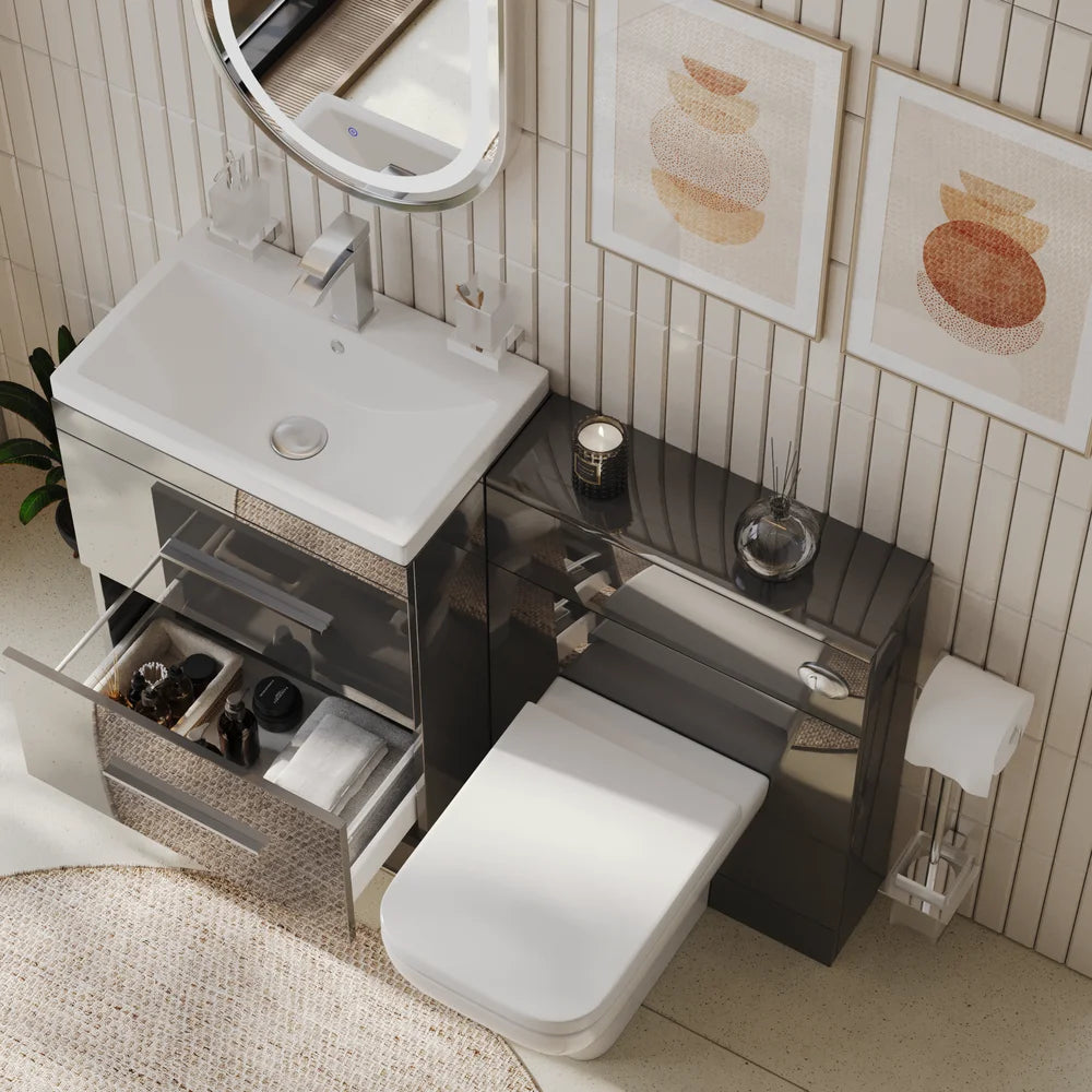 Form 1200mm Freestanding Bathroom Vanity Grey Furniture Suite with Tap & Waste