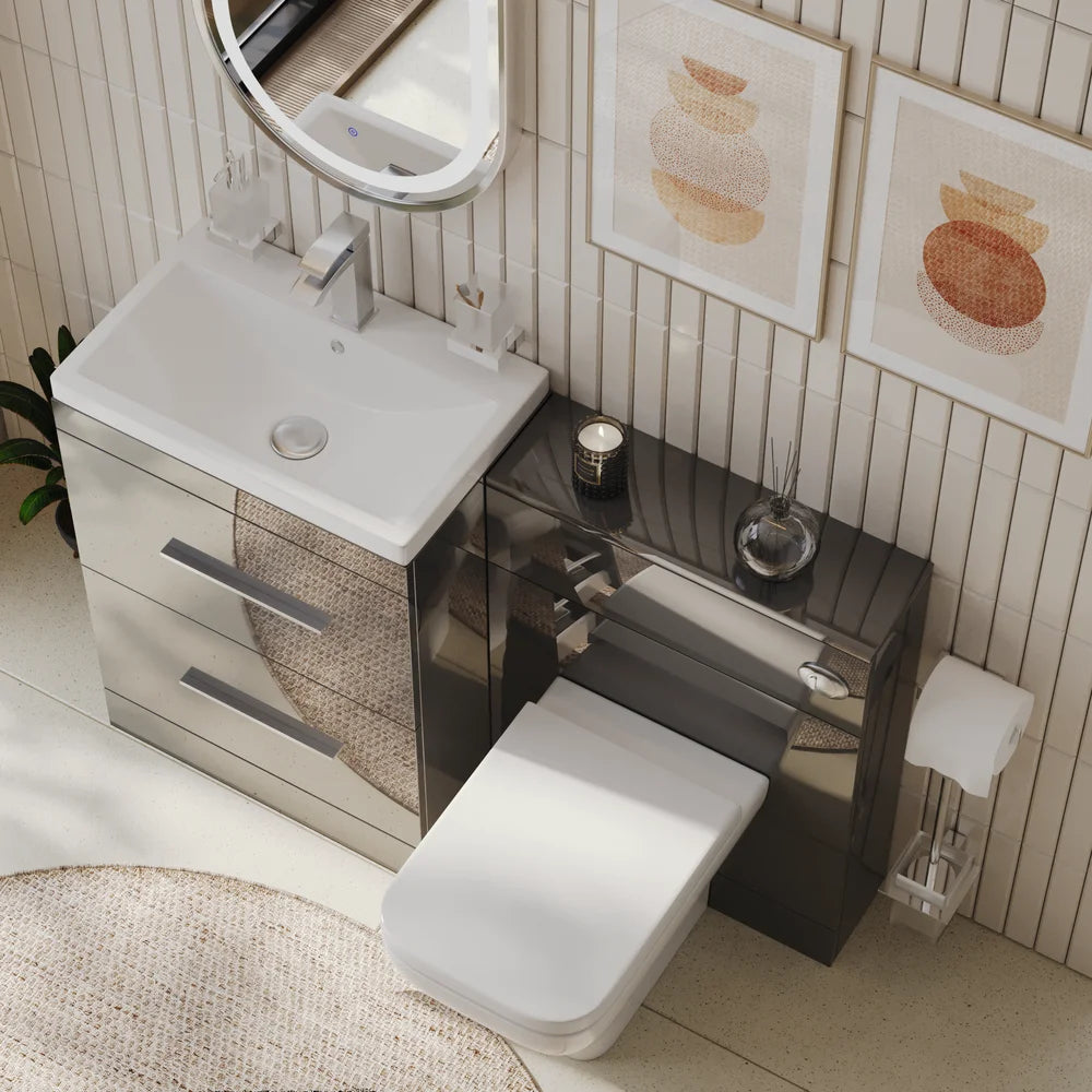 Form 1200mm Freestanding Bathroom Vanity Grey Furniture Suite with Tap & Waste