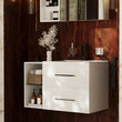 Sonix 890mm White Wall Hung Unit with Shelves