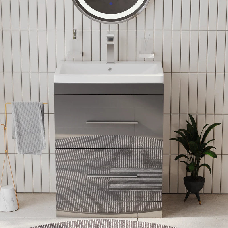 Form 600mm Freestanding Grey Vanity Unit
