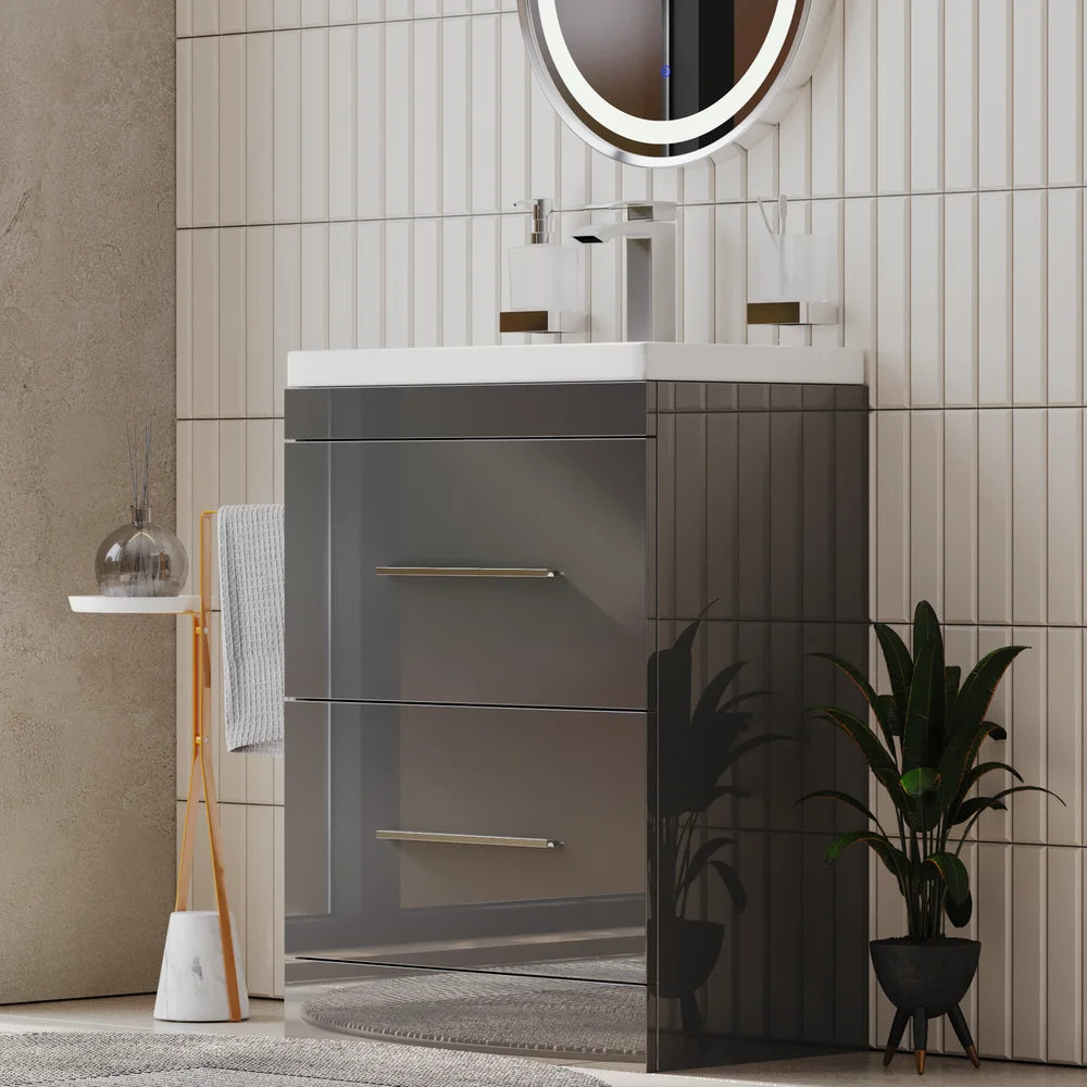 Form 600mm Freestanding Grey Vanity Unit