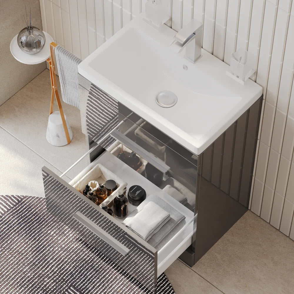 Form 600mm Freestanding Grey Vanity Unit