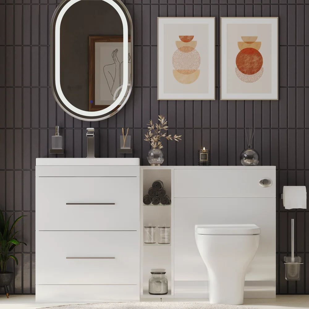 Form 1400mm Freestanding Bathroom Vanity Grey Furniture Set