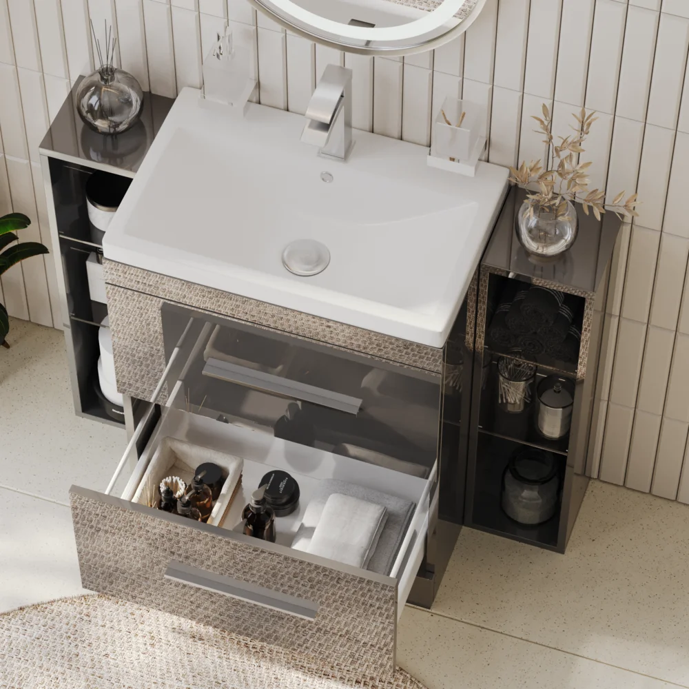 Form 1000mm Grey Vanity Unit with Shelves