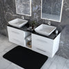 Sonix White 1500 Double Vanity Unit with Black Glass Top