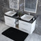 Sonix White 1500 Double Vanity Unit with Black Glass Top