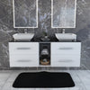 Sonix White 1500 Double Vanity Unit with Black Glass Top