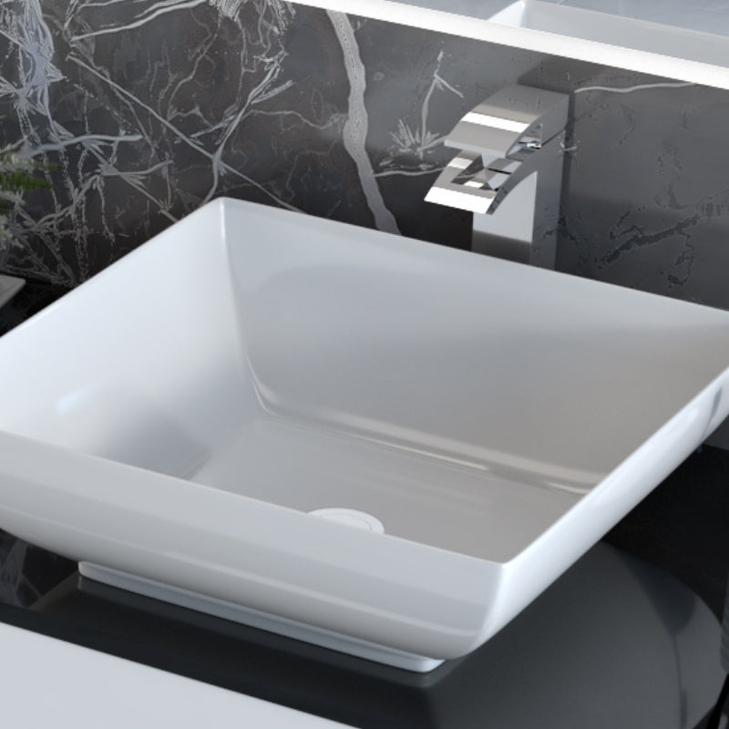 Sonix White 1500 Double Vanity Unit with Black Glass Top
