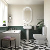 Laguna Square Bathroom Suite — Basin, Pedestal, Bath, Toilet, Taps & Waste
