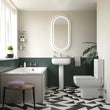 Laguna Square Bathroom Suite — Basin, Pedestal, Bath, Toilet, Taps & Waste