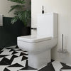 Laguna Square Bathroom Suite — Basin, Pedestal, Bath, Toilet, Taps & Waste