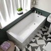 Laguna Square Bathroom Suite — Basin, Pedestal, Bath, Toilet, Taps & Waste