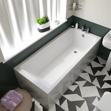 Laguna Square Bathroom Suite — Basin, Pedestal, Bath, Toilet, Taps & Waste