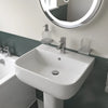Laguna Square Bathroom Suite — Basin, Pedestal, Bath, Toilet, Taps & Waste