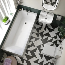 Laguna Square Bathroom Suite — Basin, Pedestal, Bath, Toilet, Taps & Waste