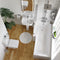 Laguna L-Shaped Shower Bath Suite — Basin, Pedestal, Toilet, Bath, Screen, Taps & Waste