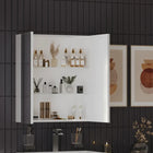 600mm Mirror Cabinet 2-Door Glass Shelves White Form