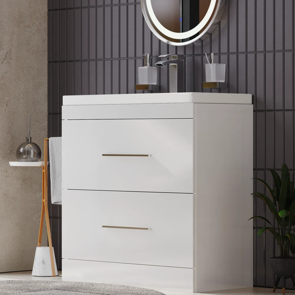Form 800mm Freestanding White Gloss Vanity Unit