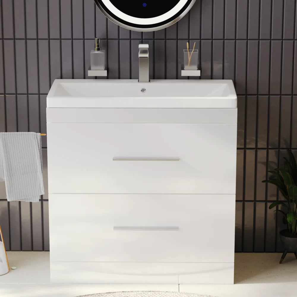 Form 800mm Freestanding White Gloss Vanity Unit