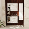 Sonix White 900mm Vanity Unit Furniture Set with Tallboy and Mirror Cabinet