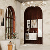 Sonix White 900mm Vanity Unit Furniture Set with Tallboy and Mirror Cabinet